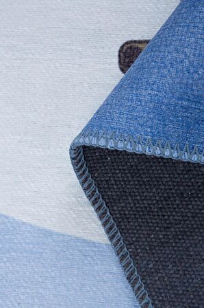 Artloop Çocuk Odası Halısı Minor Dekoratif Mavi Halı AL 408